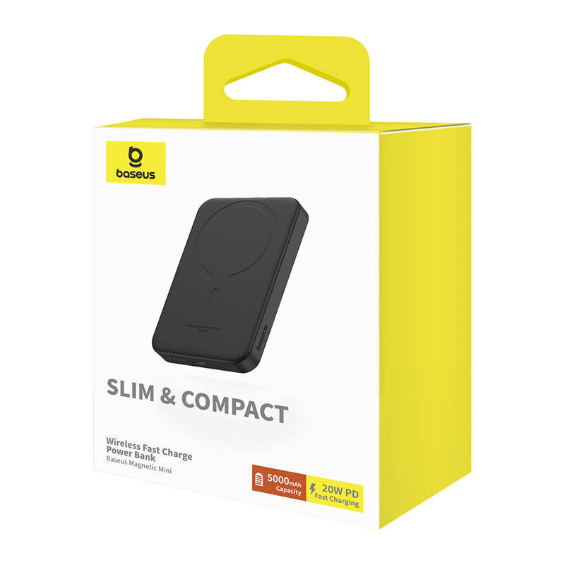 Magnetic Mini Powerbank Baseus 5000mAh, USB-C 20W (black) - Product Image 8