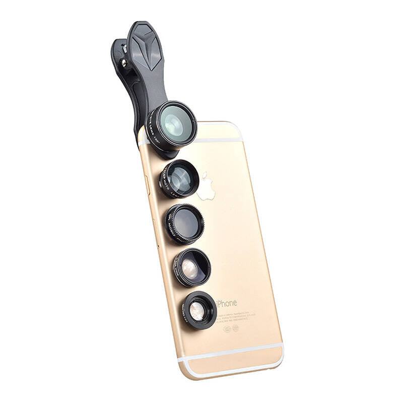 Mobile lens kit APEXEL APL-DG5H 5 in 1 universal (black) - Product Image 3