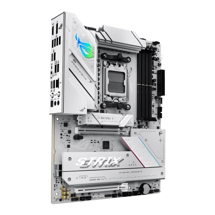 Mainboard ASUS AMD B850 SAM5 ATX Memory DDR5 Memory slots 4 1xPCI-Express 4.0 16x 1xPCI-Express 5.0 16x 4xM.2 1xHDMI 1xDisplayPort 12xUSB 2.0 3xUSB-C 1xOptical S/PDIF 1xRJ45 2xAudio port STRIXB850-AGAMINGWIFI
