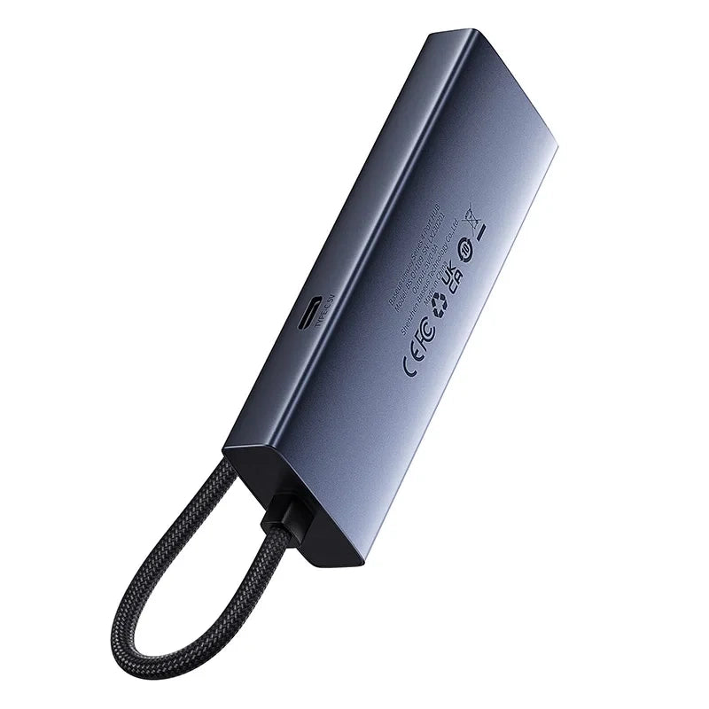 Hub Baseus UltraJoy Series Lite 4-Port (USB to USB 3.0*3+RJ45*1+USB-C 5V) (gray) - Product Image 3