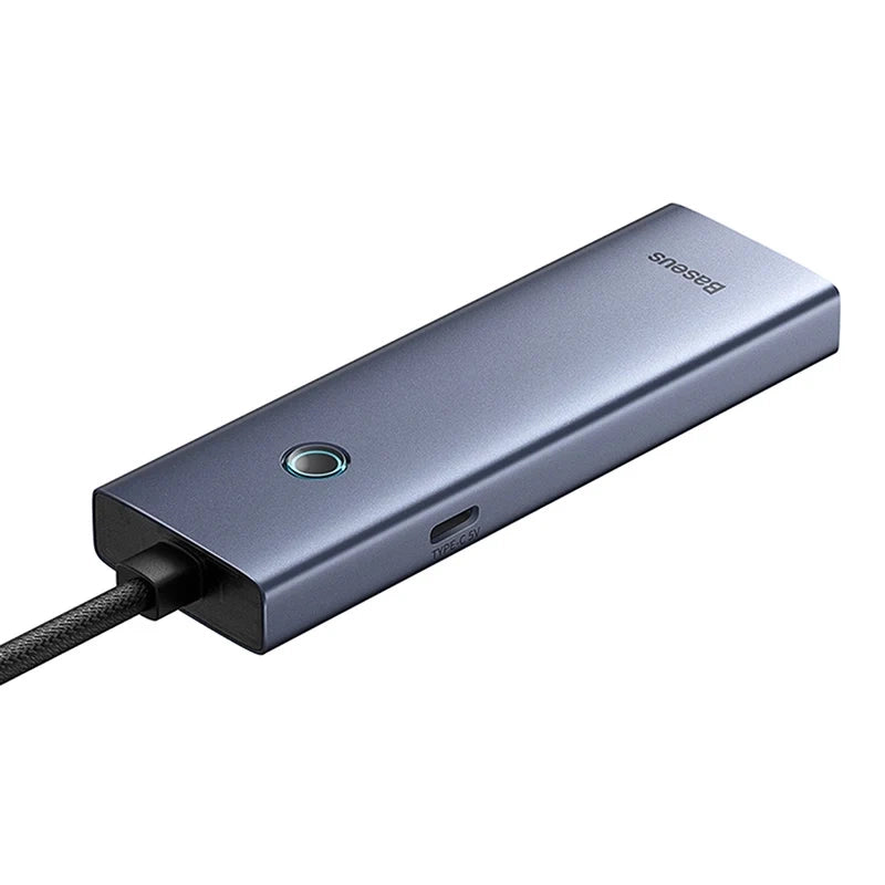 Hub Baseus UltraJoy Series Lite 4-Port (USB to USB 3.0*3+RJ45*1+USB-C 5V) (gray) - Product Image 4
