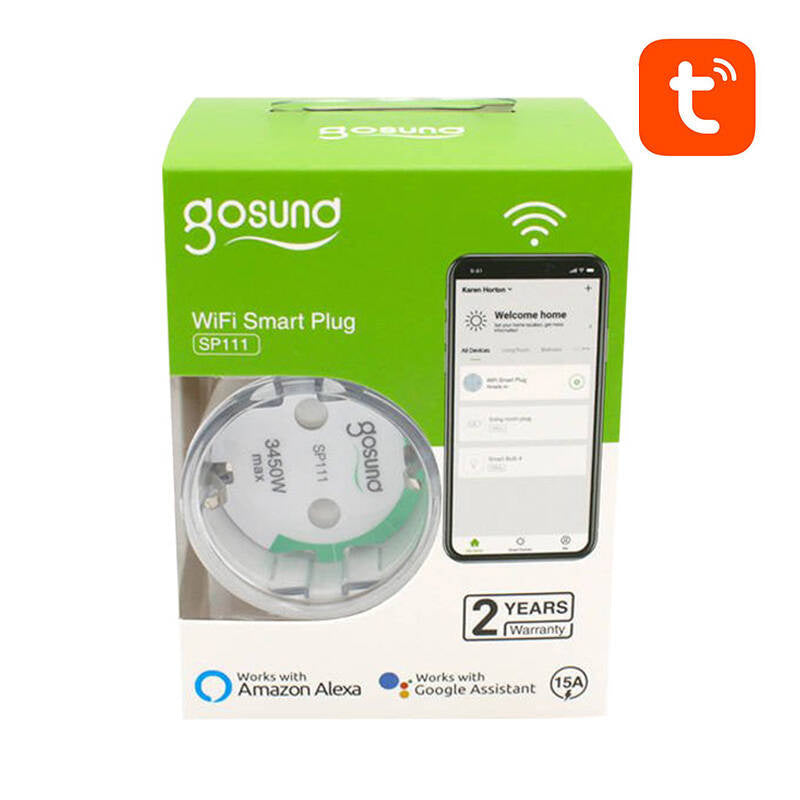 Smart plug WiFi Gosund SP111 3680W 16A, Tuya 2-pack - Product Image 5