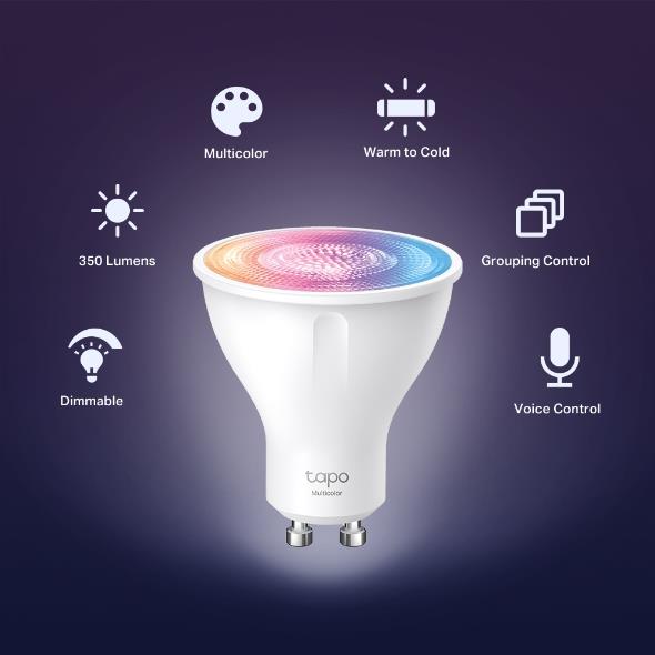 Smart Light Bulb TP-LINK Power consumption 3.7 Watts Luminous flux 350 Lumen Beam angle 40 degrees 0 ºC~ 40 ºC TAPOL630