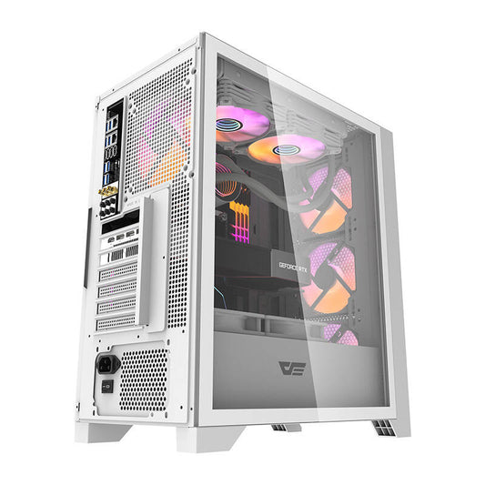Darkflash DRX70 MESH Computergehäuse (weiß) + 4 RGB-Lüfter