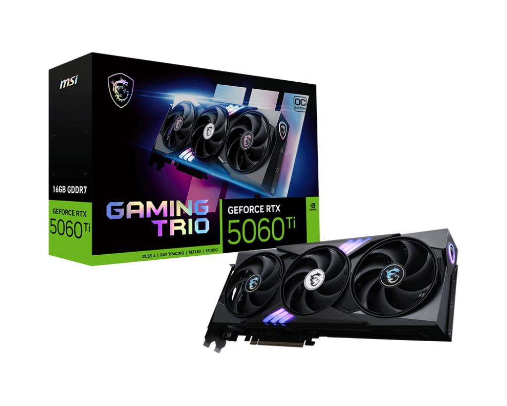 Graphics Card MSI NVIDIA GeForce RTX 5060 Ti 16 GB GDDR7 128 bit PCI Express x16 5.0 Active 5060TI16GGAMINGTRIOOC
