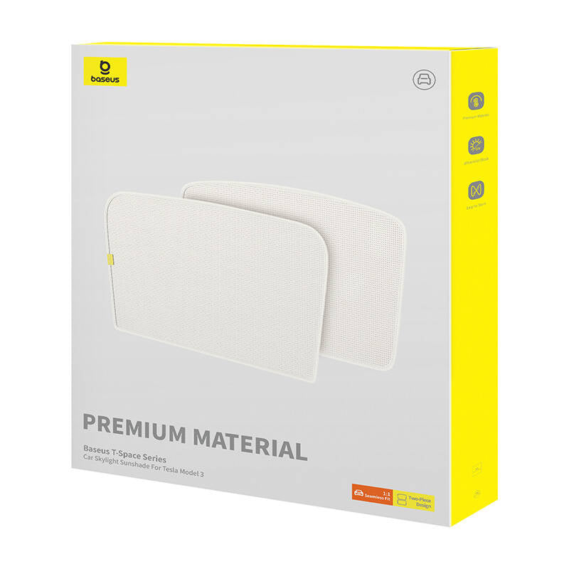 Car Skylight Sunshade Double Layer Version Baseus T-Space for Tesla Model 3  (white) - Product Image 8