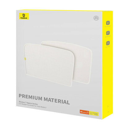 Car Skylight Sunshade Double Layer Version Baseus T-Space for Tesla Model 3  (white) - Product Image 8