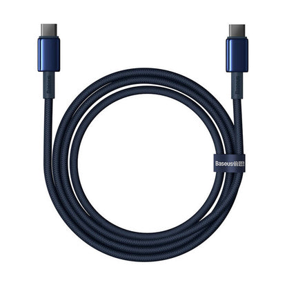 Cable USB-C do USB-C Baseus Tungsten Gold, 100W, 1m (niebieski) - Product Image 2