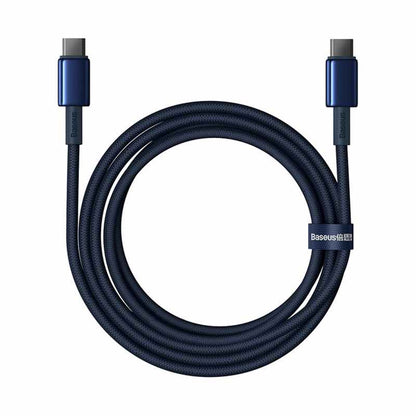 Cable USB-C do USB-C Baseus Tungsten Gold, 100W, 2m (niebieski) - Product Image 10