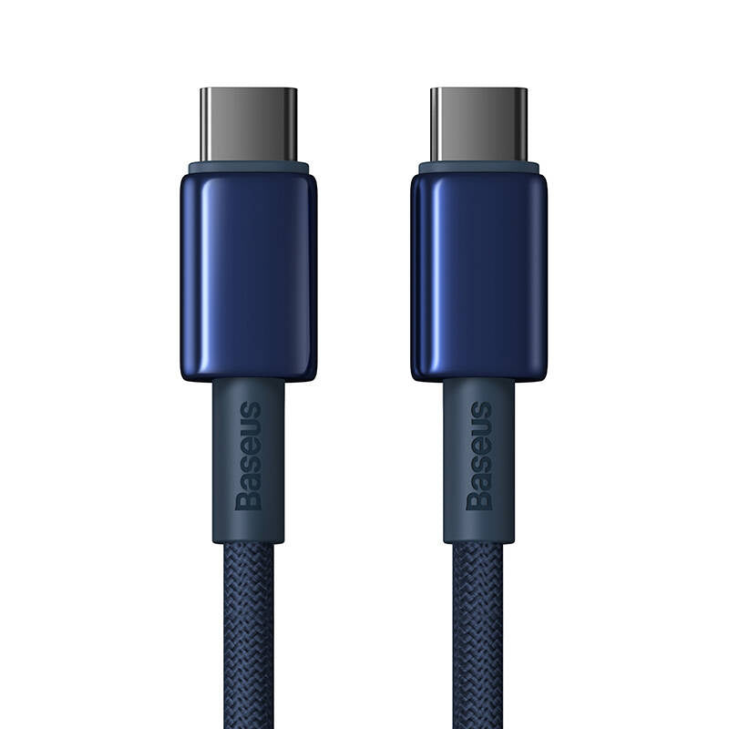 Cable USB-C do USB-C Baseus Tungsten Gold, 100W, 2m (niebieski) - Product Image 3