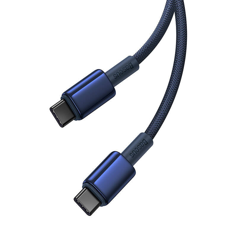 Cable USB-C do USB-C Baseus Tungsten Gold, 100W, 2m (niebieski) - Product Image 5