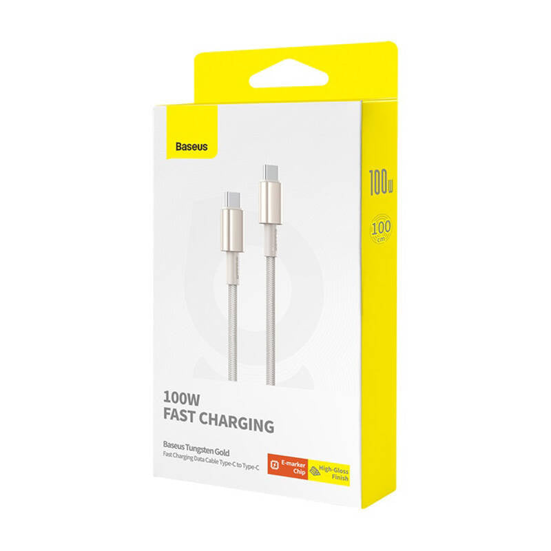 Cable USB-C do USB-C Baseus Tungsten Gold, 100W, 1m (złoty) - Product Image 7
