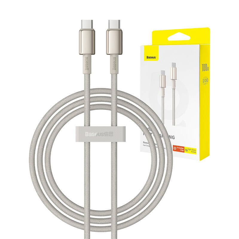 Cable USB-C do USB-C Baseus Tungsten Gold, 100W, 1m (złoty) - Product Image 8