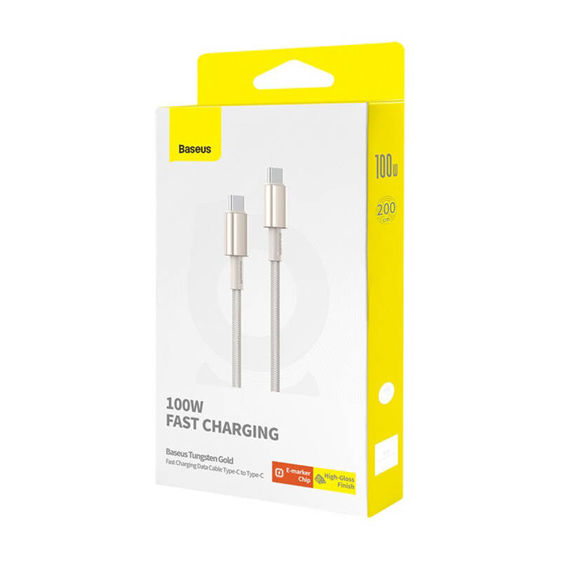 Cable USB-C do USB-C Baseus Tungsten Gold, 100W, 2m (złoty) - Product Image 6