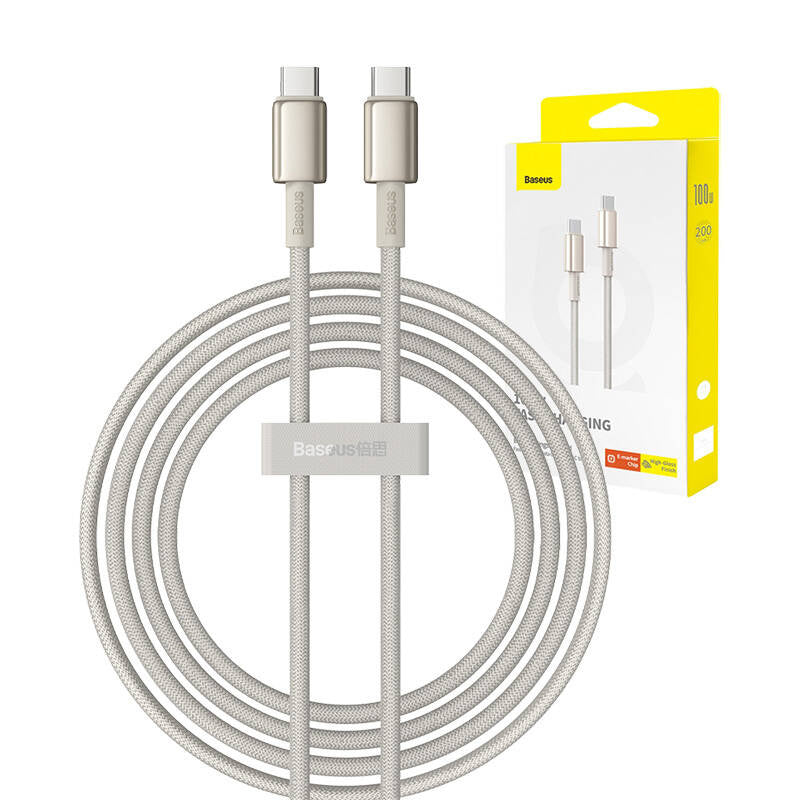 Cable USB-C do USB-C Baseus Tungsten Gold, 100W, 2m (złoty) - Product Image 8