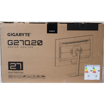 SALE OUT. GIGABYTE GAMING MONITOR 27" G27Q20 | SALE OUT. G27Q20 EK | 27 " | SS IPS | QHD | 200 Hz | 0.5 ms | 2560 x 1440