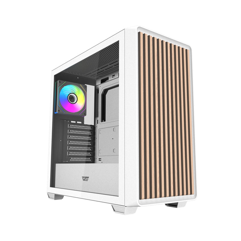 Darkflash DS900WD ATX computer case (White) + 4 fans - Image 1