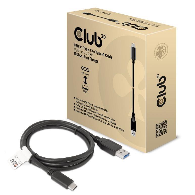 CABLE USB-C TO USB3.1 1M/M/M CAC-1523 CLUB3D