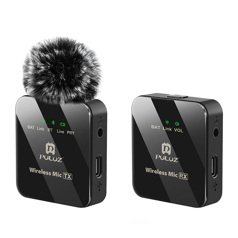 Wireless Lavalier Microphone PULUZ 1 TX + 1 RX - Image 1