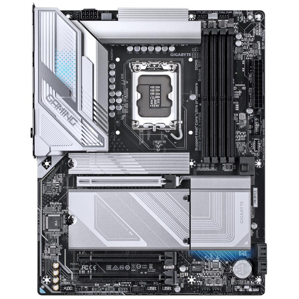 Mainboard GIGABYTE Intel B860 Express LGA1851 ATX Memory DDR5 Memory slots 4 1xPCI-Express 16x 2xM.2 1xHDMI 1xDisplayPort 1xAudio-In 1xAudio-Out 1xMicrophone 5xUSB 2.0 3xUSB 3.2 1xUSB-C 1xRJ45 B860GAMINGXWIFI6E1.0