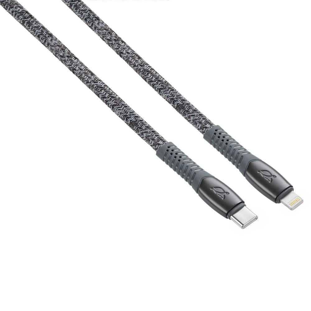 CABLE USB-C TO LIGHTNING 1.2M/GREY PS6107 GR12 RIVACASE