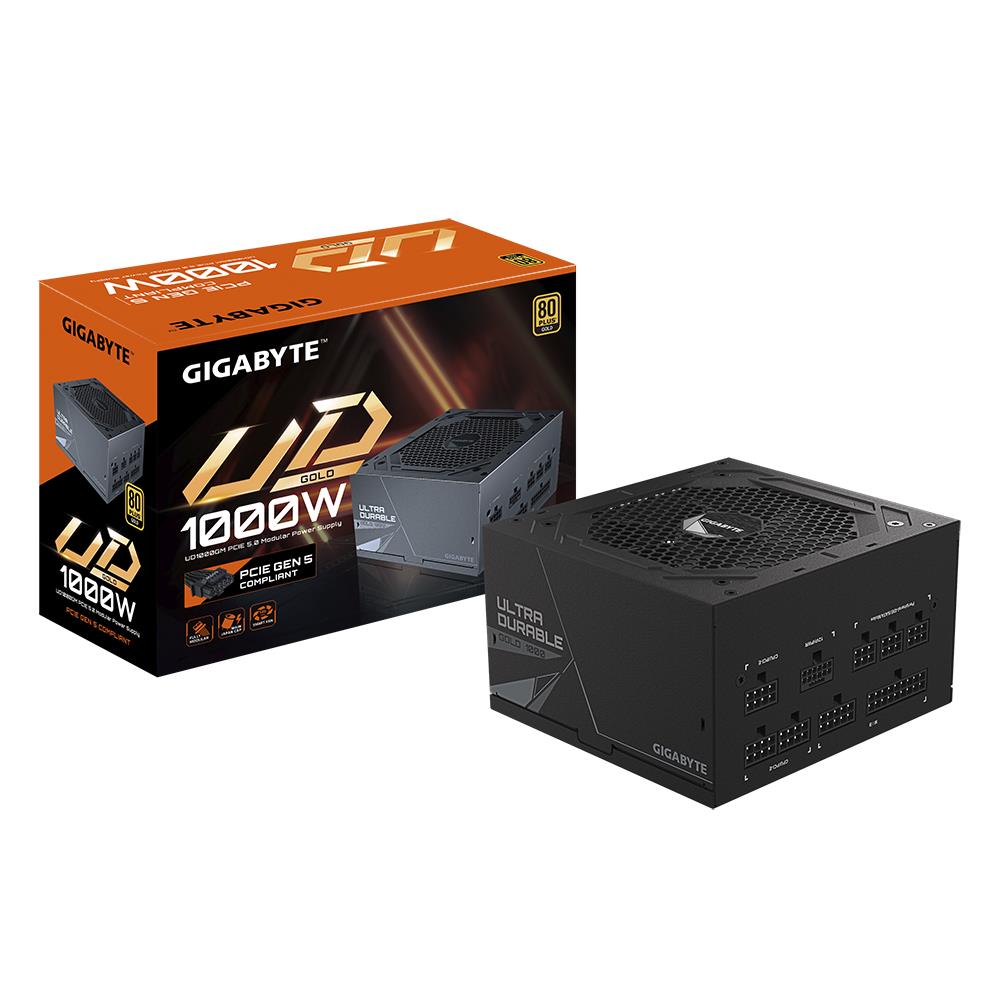Power Supply GIGABYTE UD1000GM PG5 1000 Watts Efficiency 80 PLUS GOLD PFC Active MTBF 100000 hours GP-UD1000GMPG5