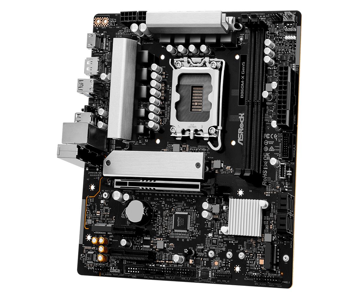 Mainboard ASROCK Intel B860 LGA 1851 (Socket V1) micro ATX RAM DDR5-SDRAM 2xSlots 1xNumber of M.2 (M) slots B860M-XGEN5