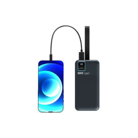 PORT CONNECT External USB-C battery integrated lamp | 30000 mAh | Blue