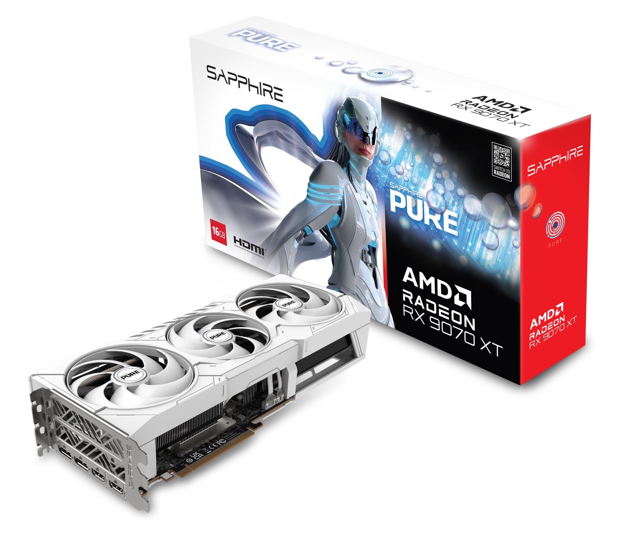Graphics Card SAPPHIRE AMD Radeon RX 9070 XT 16 GB GDDR6 256 bit PCIE 5.0 16x GPU 2460 MHz Triple slot Fansink 2xHDMI 2xDisplayPort 11348-02-20G