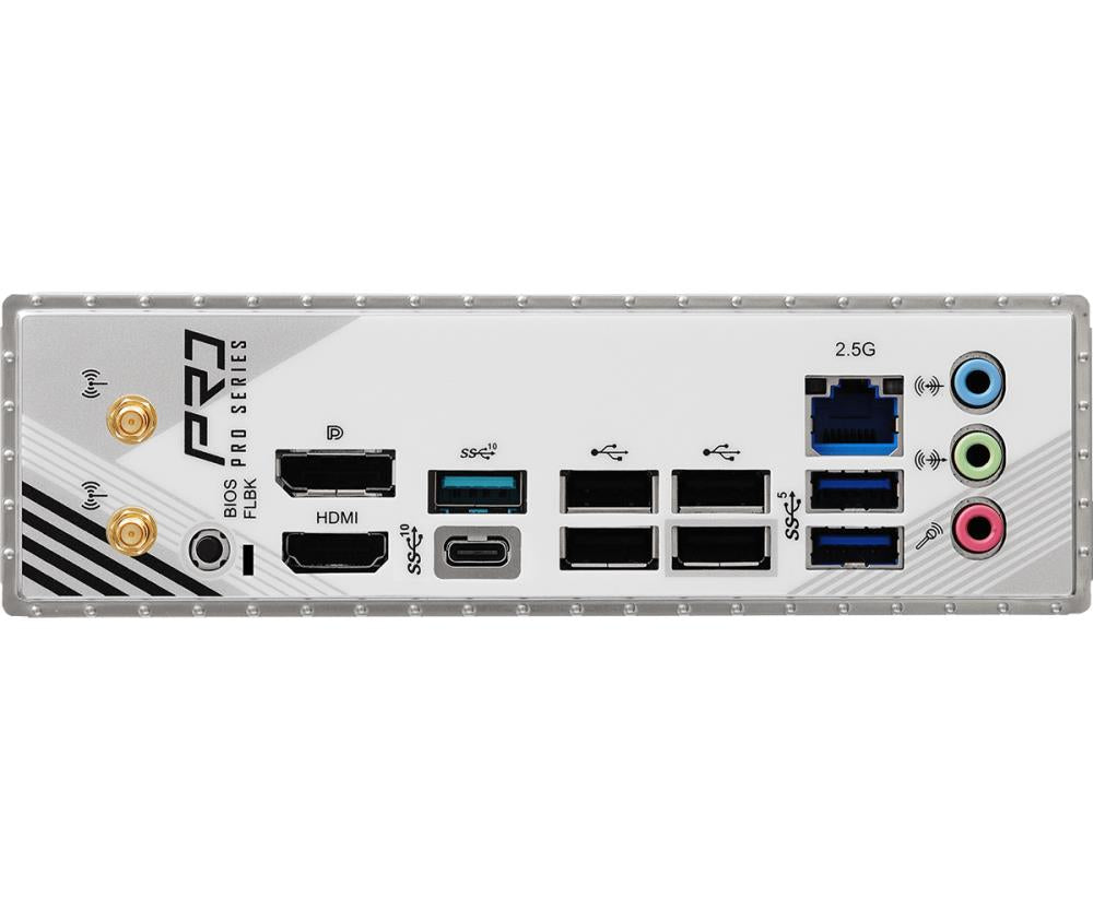 Mainboard ASROCK AMD B850 SAM5 Micro-ATX Memory DDR5 Memory slots 4 1xPCI-Express 4.0 4x 1xPCI-Express 5.0 16x 1xM.2 1xHDMI 1xDisplayPort 1xAudio-In 1xAudio-Out 1xMicrophone 4xUSB 2.0 3xUSB 3.2 1xUSB-C 1xRJ45 B850MPRORSWIFI