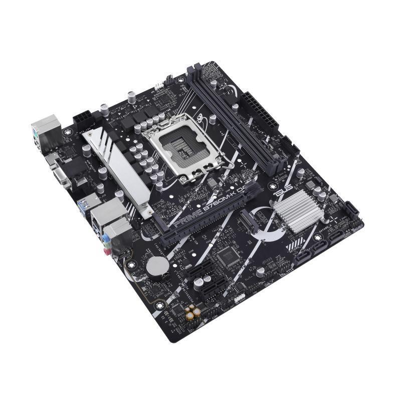 Mainboard ASUS Intel B760 Express LGA1700 Micro-ATX Memory DDR4 Memory slots 2 2xPCI-Express 4.0 1x 1xPCI-Express 4.0 16x 2xM.2 1x15pin D-sub 1xHDMI 2xUSB 2.0 4xUSB 3.2 1xPS/2 1xRJ45 3xAudio port PRIMEB760M-KD4