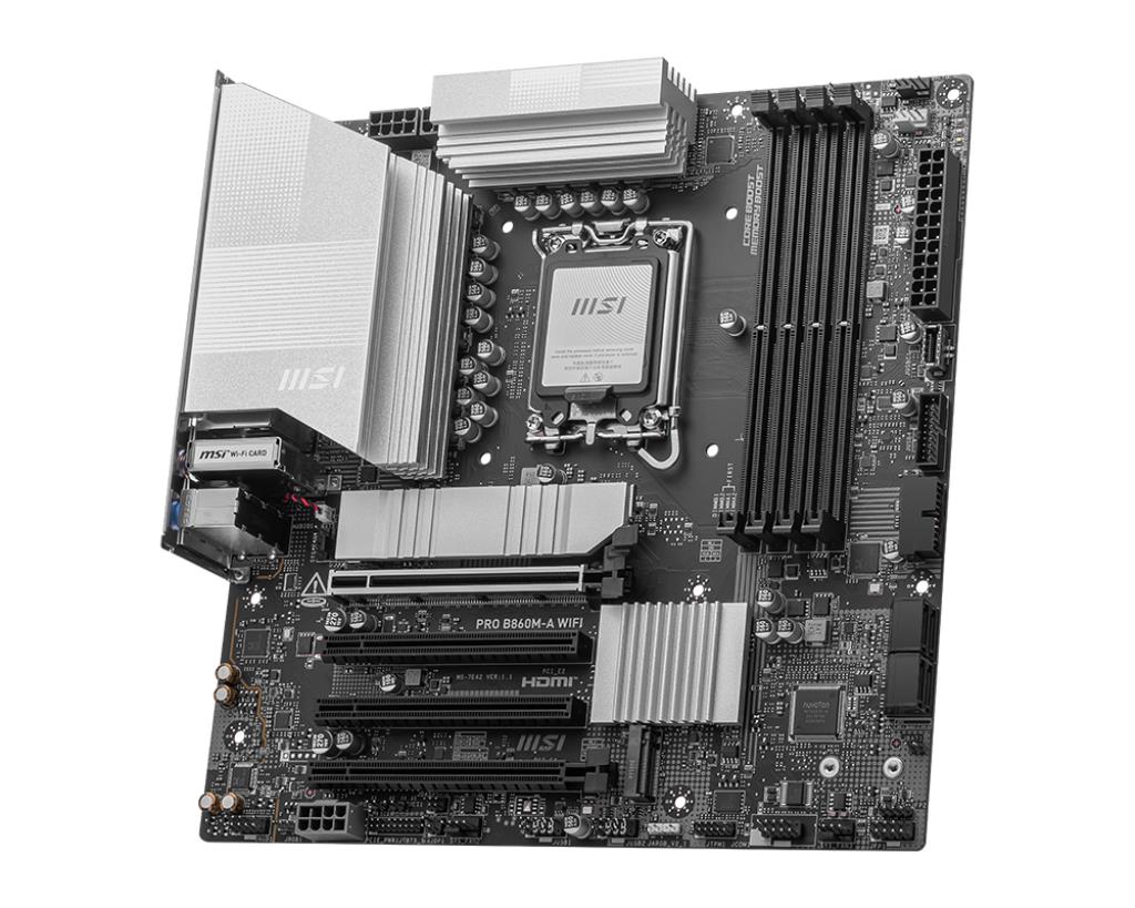 Mainboard MSI Intel B860 Express LGA1851 Micro-ATX Memory DDR5 Memory slots 4 PROB860M-AWIFI