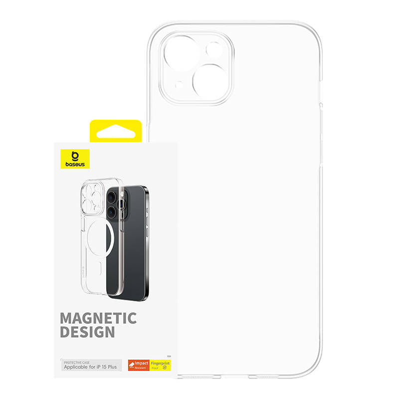 Magnetic Phone Case for iPhone 15 Plus Baseus OS-Lucent Series (Clear) - Image 1