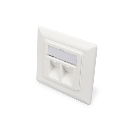 Digitus | Wallplate for Keystone Modules, German type, middle plate 50x50 mm, frame 80x80 mm | DN-93801-1