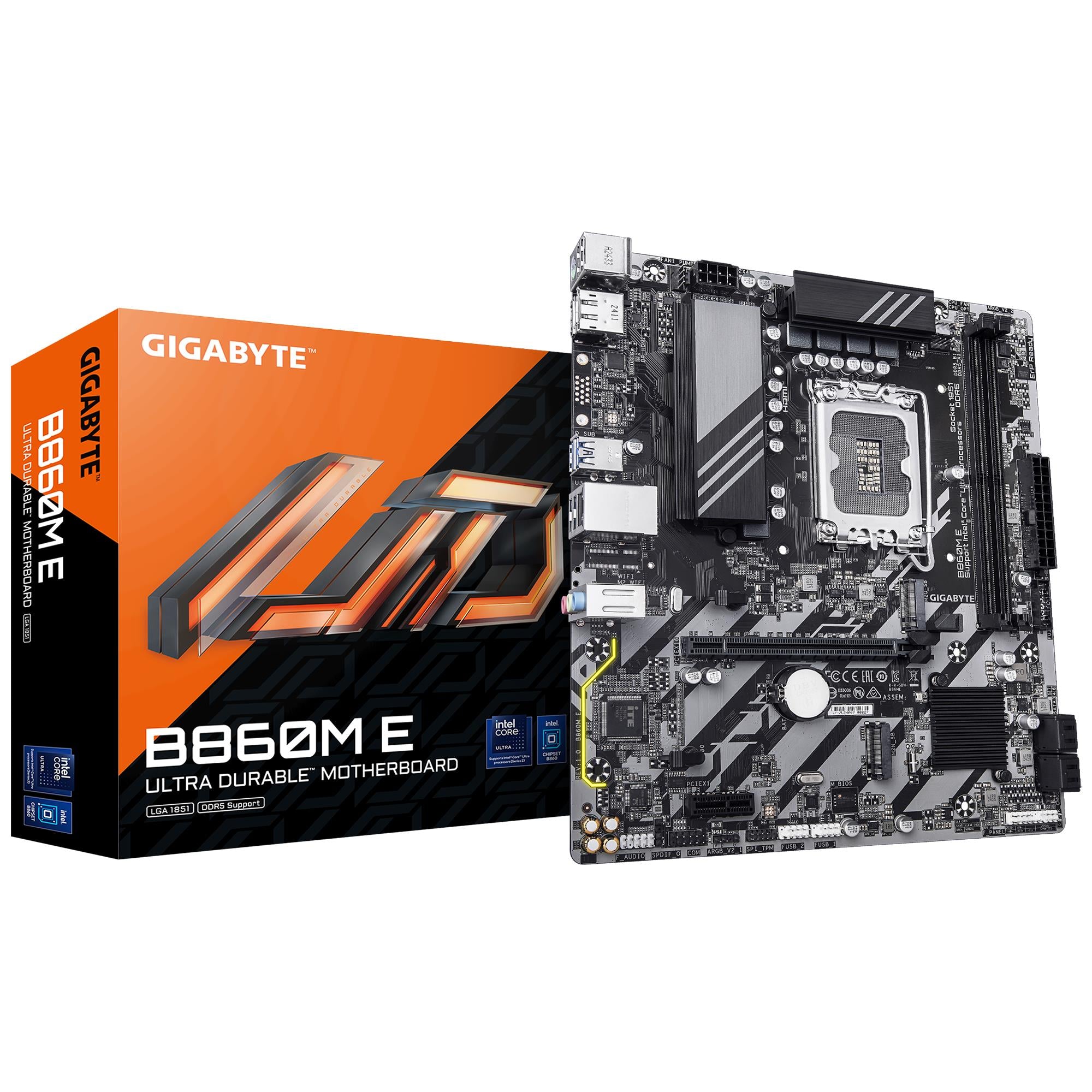 Mainboard GIGABYTE Intel B860 Express LGA1851 Micro-ATX Memory DDR5 Memory slots 4 B860ME1.0
