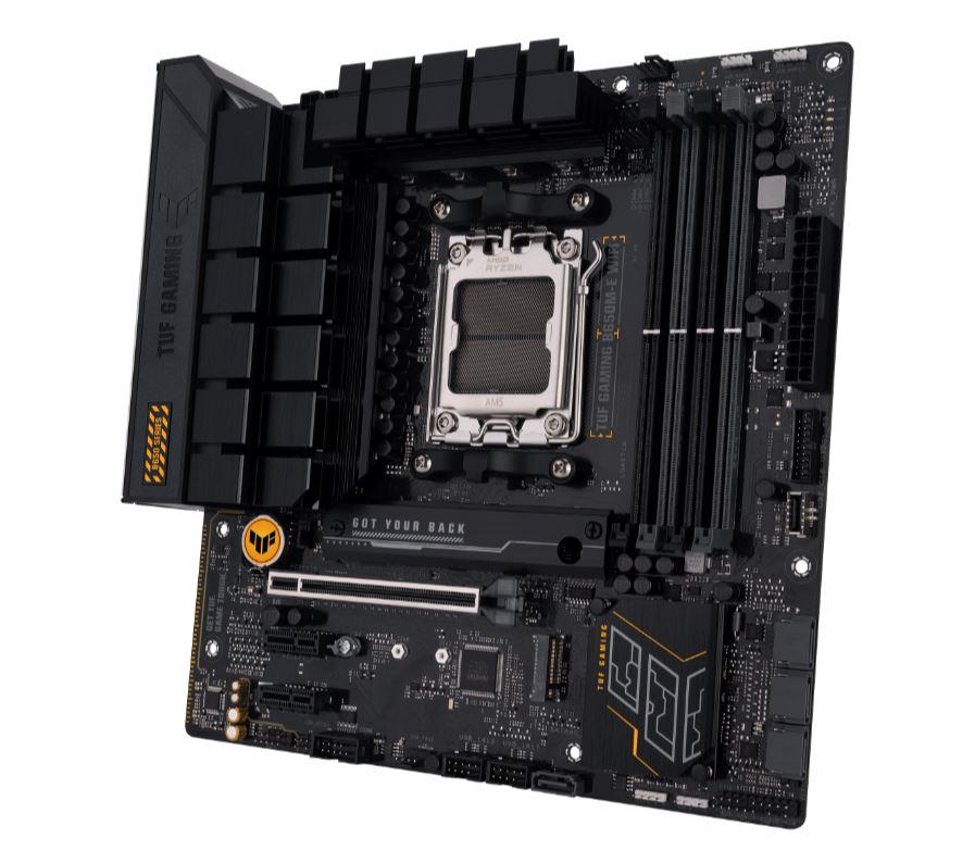 Mainboard ASUS AMD B650 SAM5 Micro-ATX Memory DDR5 Memory slots 4 2xPCI-Express 4.0 1x 1xPCI-Express 4.0 16x 2xM.2 1xHDMI 2xDisplayPort 4xUSB 2.0 2xUSB 3.2 2xUSB-C 1xRJ45 3xAudio port TUFGAMINGB650M-EWIFI