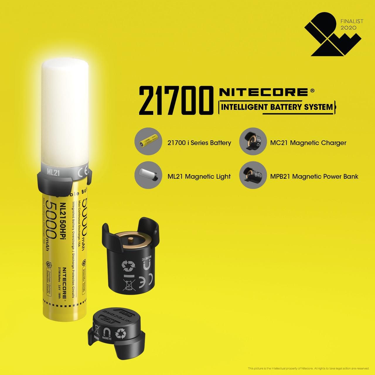 BATTERY RECH. LI-ION 3.6V/21700 BS NITECORE
