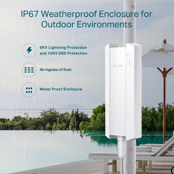 Access Point TP-LINK Omada 3000 Mbps IEEE 802.11a/b/g IEEE 802.11n IEEE 802.11ac IEEE 802.11ax 1x10/100/1000M EAP650-OUTDOOR