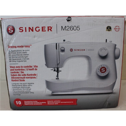 SALE OUT. | Singer Sewing Machine | M2605 | Number of stitches 12 | White | DAMAGED PACKAGING