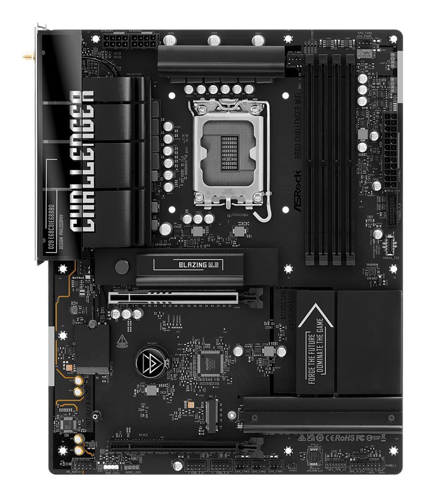 Mainboard ASROCK Intel B860 LGA 1851 (Socket V1) ATX RAM DDR5-SDRAM 4xSlots Wi-Fi Yes Bluetooth Yes 1xNumber of M.2 (M) slots B860CHALLENGERWIFI