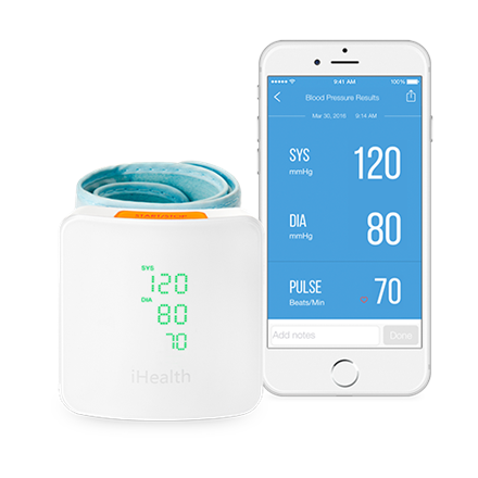 iHealth | Wrist Blood Pressure Monitor | BP7S | White | Blood pressure readings are stored on the secure, free, HIPAA co