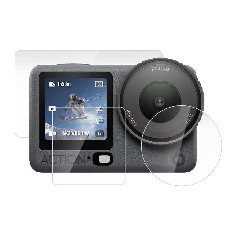 Puluz tempered glass set for DJI Osmo Action 6 (3 pcs). - Image 1