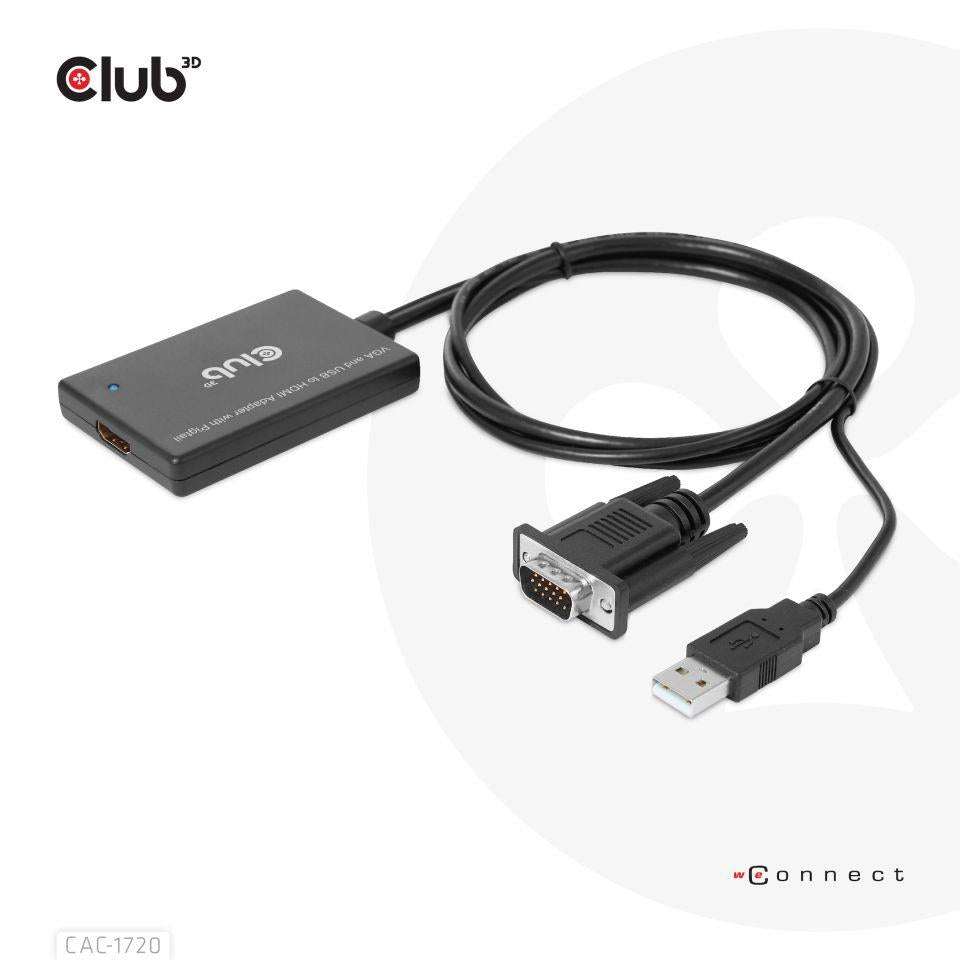 I/O ADAPTER VGA TO HDMI+USB/0.6M M/F CAC-1720 CLUB3D