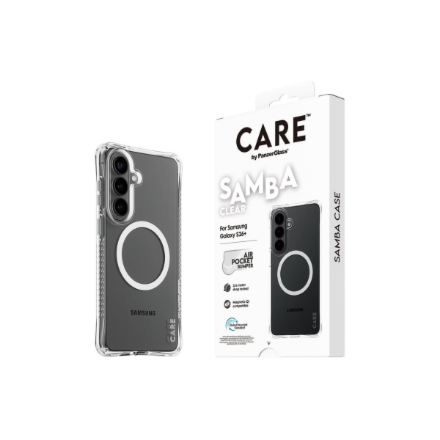 CARE by PanzerGlass Samba Case Transparent w. White Qi Samsung New Galaxy S26 Plus | PanzerGlass