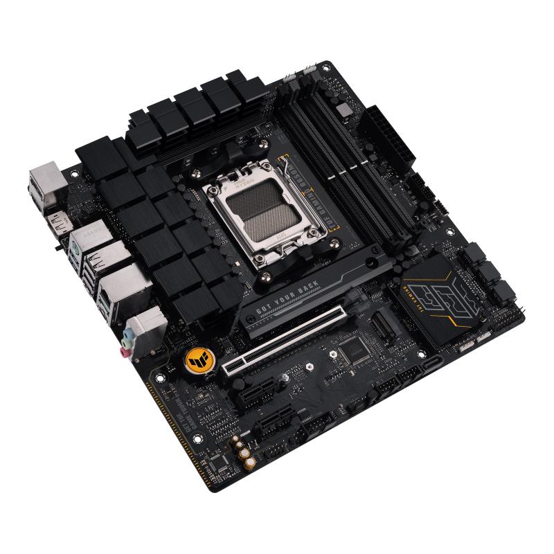 Mainboard ASUS AMD B650 SAM5 Micro-ATX Memory DDR5 Memory slots 4 2xPCI-Express 4.0 1x 1xPCI-Express 4.0 16x 2xM.2 1xHDMI 2xDisplayPort 4xUSB 2.0 2xUSB 3.2 2xUSB-C 1xRJ45 3xAudio port TUFGAMINGB650M-E