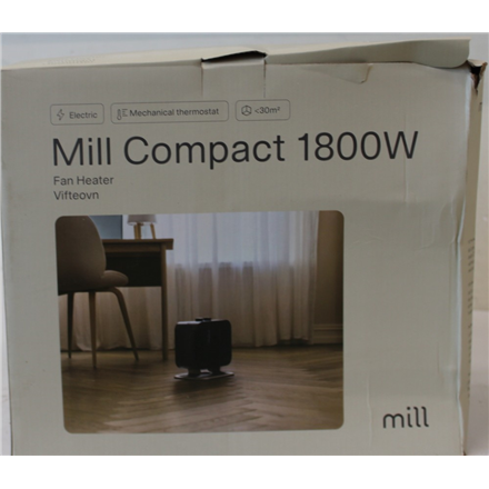SALE OUT. Mill | Heater | CUS1800MECBA | PTC Fan | 1800 W | Suitable for rooms up to 30 m² | Black | DAMAGED PACKAGING