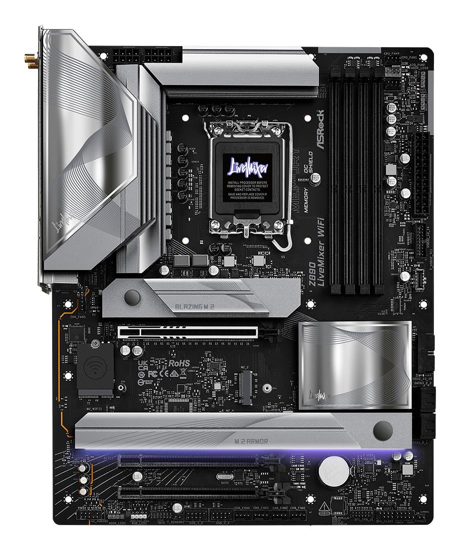 Mainboard ASROCK Intel Z890 LGA 1851 (Socket V1) ATX RAM DDR5-SDRAM 4xSlots Wi-Fi Yes Bluetooth Yes Z890LIVEMIXERWIFI