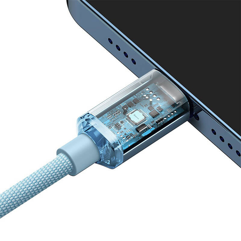 Kabel USB-C do iP Baseus Crystal Shine,  20W, 1.2m (niebieski) - Product Image 4