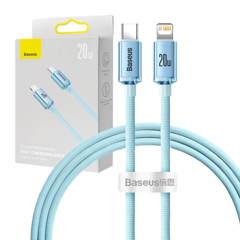 Kabel USB-C do iP Baseus Crystal Shine,  20W, 1.2m (niebieski) - Product Image 9