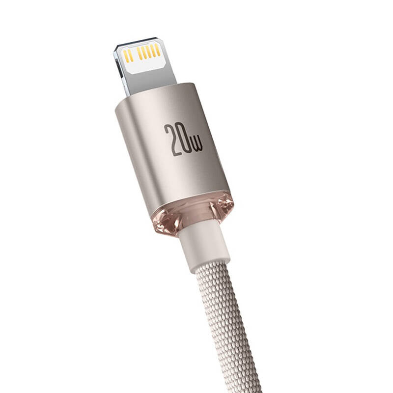 Kabel USB-C do iP Baseus Crystal Shine,  20W, 1.2m (różowy) - Product Image 3